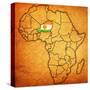 Niger on Actual Map of Africa-michal812-Stretched Canvas
