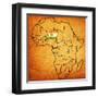 Niger on Actual Map of Africa-michal812-Framed Art Print