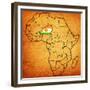 Niger on Actual Map of Africa-michal812-Framed Premium Giclee Print