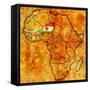Niger on Actual Map of Africa-michal812-Framed Stretched Canvas