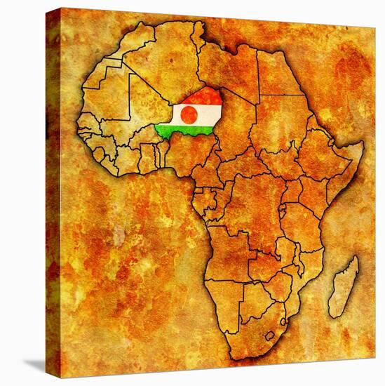 Niger on Actual Map of Africa-michal812-Stretched Canvas