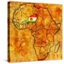 Niger on Actual Map of Africa-michal812-Stretched Canvas