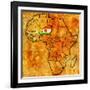 Niger on Actual Map of Africa-michal812-Framed Art Print