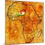 Niger on Actual Map of Africa-michal812-Mounted Art Print