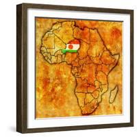 Niger on Actual Map of Africa-michal812-Framed Art Print