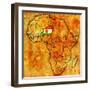 Niger on Actual Map of Africa-michal812-Framed Art Print