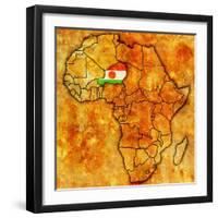 Niger on Actual Map of Africa-michal812-Framed Art Print