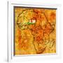 Niger on Actual Map of Africa-michal812-Framed Art Print