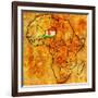 Niger on Actual Map of Africa-michal812-Framed Art Print