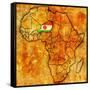 Niger on Actual Map of Africa-michal812-Framed Stretched Canvas