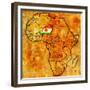 Niger on Actual Map of Africa-michal812-Framed Premium Giclee Print