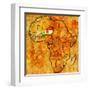 Niger on Actual Map of Africa-michal812-Framed Art Print