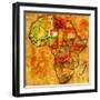 Niger on Actual Map of Africa-michal812-Framed Art Print