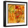 Niger on Actual Map of Africa-michal812-Framed Art Print