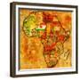 Niger on Actual Map of Africa-michal812-Framed Premium Giclee Print