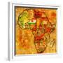 Niger on Actual Map of Africa-michal812-Framed Premium Giclee Print