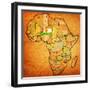 Niger on Actual Map of Africa-michal812-Framed Art Print