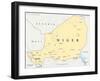 Niger Political Map-Peter Hermes Furian-Framed Art Print