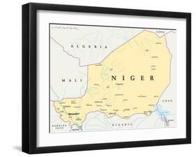 Niger Political Map-Peter Hermes Furian-Framed Art Print