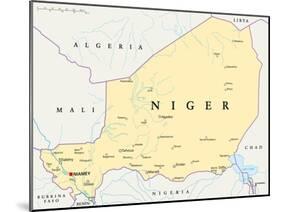 Niger Political Map-Peter Hermes Furian-Mounted Art Print