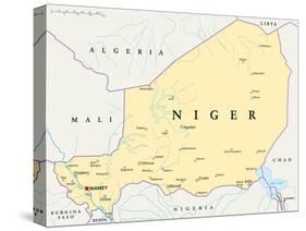 Niger Political Map-Peter Hermes Furian-Stretched Canvas