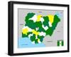 Nigeria Map-tony4urban-Framed Art Print