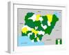 Nigeria Map-tony4urban-Framed Art Print