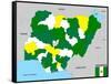 Nigeria Map-tony4urban-Framed Stretched Canvas