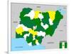 Nigeria Map-tony4urban-Framed Art Print