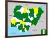 Nigeria Map-tony4urban-Framed Art Print