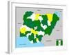 Nigeria Map-tony4urban-Framed Art Print