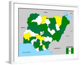 Nigeria Map-tony4urban-Framed Art Print