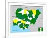 Nigeria Map-tony4urban-Framed Art Print