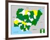 Nigeria Map-tony4urban-Framed Art Print