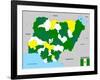 Nigeria Map-tony4urban-Framed Art Print