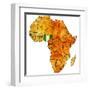 Nigeria on Actual Map of Africa-michal812-Framed Art Print