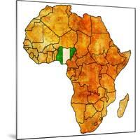 Nigeria on Actual Map of Africa-michal812-Mounted Art Print