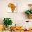 Nigeria on Actual Map of Africa-michal812-Mounted Art Print displayed on a wall