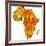 Nigeria on Actual Map of Africa-michal812-Framed Art Print