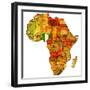 Nigeria on Actual Map of Africa-michal812-Framed Premium Giclee Print