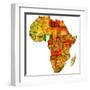 Nigeria on Actual Map of Africa-michal812-Framed Art Print