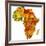 Nigeria on Actual Map of Africa-michal812-Framed Art Print