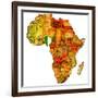 Nigeria on Actual Map of Africa-michal812-Framed Art Print