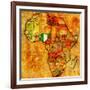 Nigeria on Actual Map of Africa-michal812-Framed Art Print