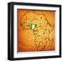 Nigeria on Actual Map of Africa-michal812-Framed Art Print