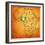 Nigeria on Actual Map of Africa-michal812-Framed Art Print