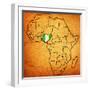 Nigeria on Actual Map of Africa-michal812-Framed Art Print