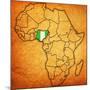 Nigeria on Actual Map of Africa-michal812-Mounted Art Print