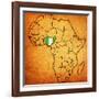 Nigeria on Actual Map of Africa-michal812-Framed Art Print