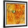 Nigeria on Actual Map of Africa-michal812-Framed Art Print